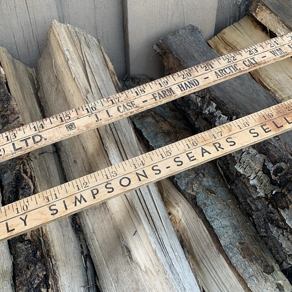 Vintage Advertising Sears, and Arctic Cat,  Wooden Yardsticks. Tools